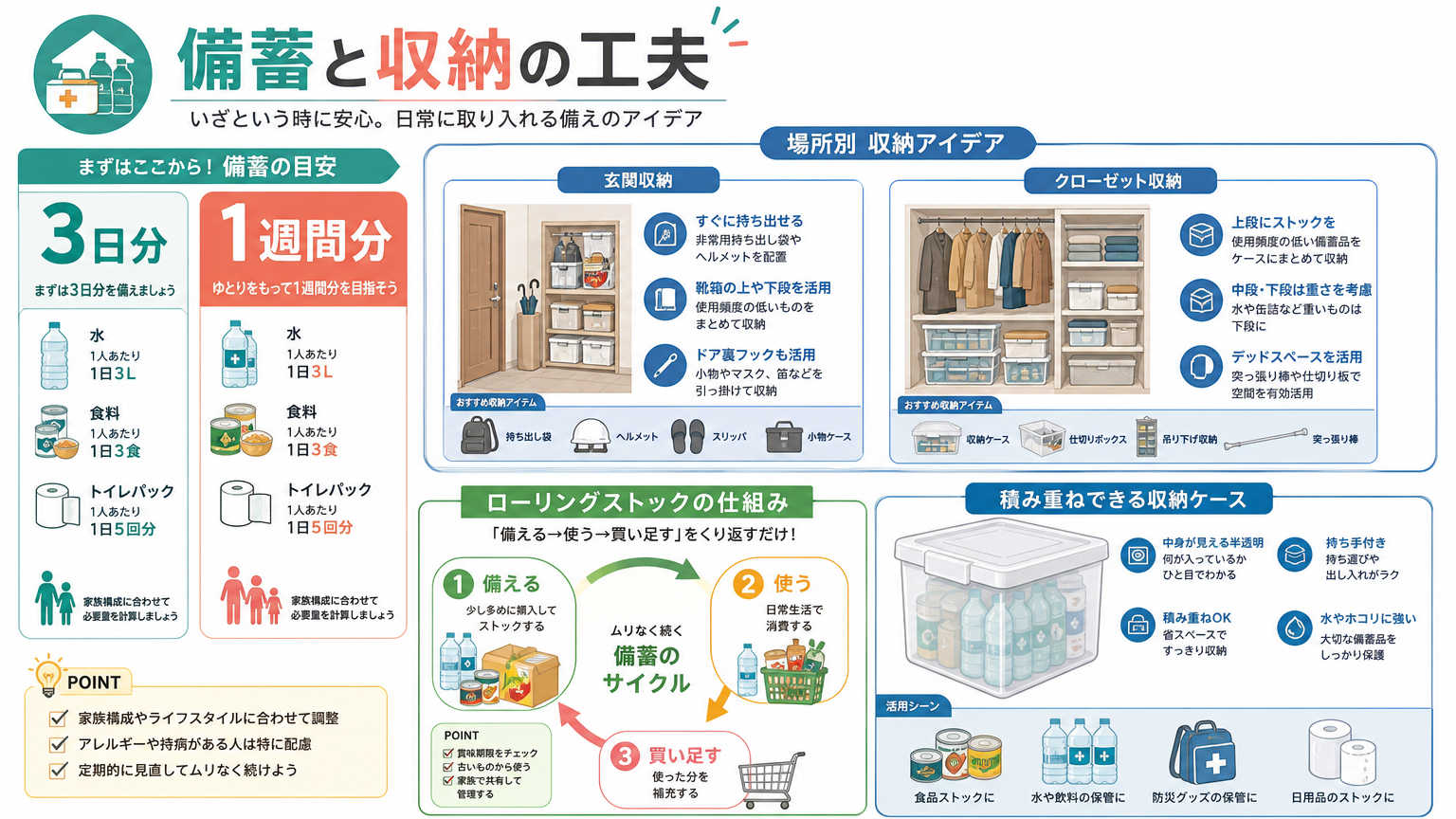 備蓄と収納の工夫の具体例